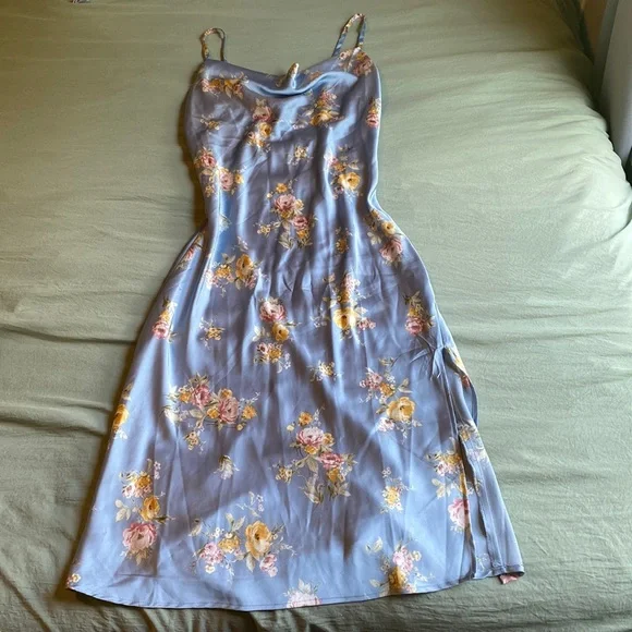 Inspired Hearts | Dresses | Floral Cowl Neck Maxi Slit Dress Size Medium |  Poshmark